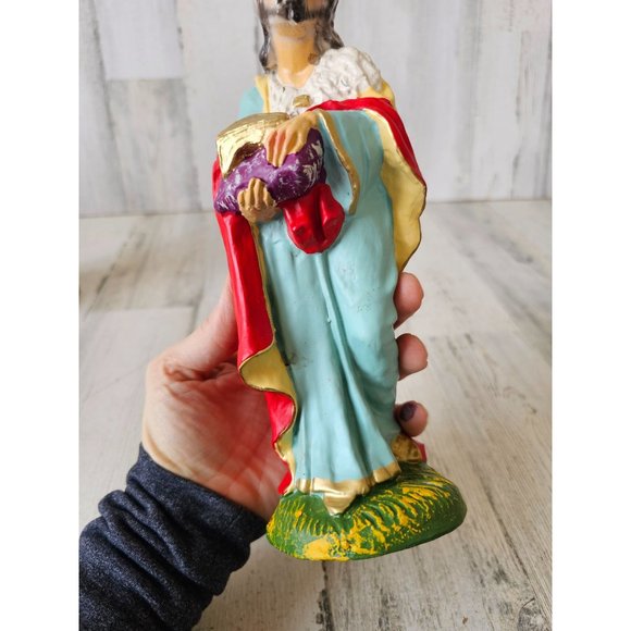 Vintage fontanini paper mache 77 Wiseman large myrrh village Xmas decor - Picture 6 of 8